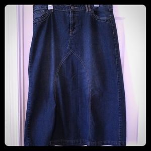 **SOLD** Cato A-line Long Denim Jean Skirt.